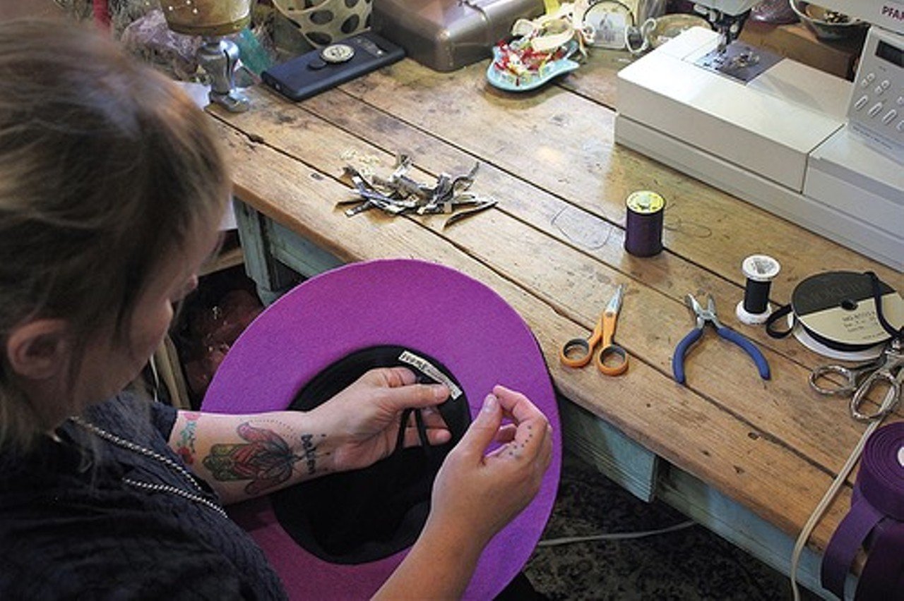 Formé Millinery Co.
1009 E Main St.
For owner Jenny Pfanenstiel, “A hat can not only change your day, but it can also change your life!” Her Formé Millinery has created hats for important women like Former First Lady Michelle Obama, Oprah Winfrey, and Madonna. Her work isn’t limited to women’s hats. Formé has three locations in Louisville: Brown Hotel, Kentucky Derby Museum (she’s the official Milliner), and the main location at 1009 E. Main Street.