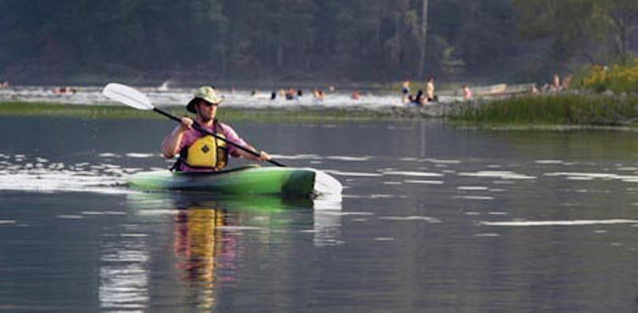 Deam Lake State Recreation Area
Borden, Indiana
This decent-sized lake is located north of Louisville, just past Clark County in Indiana. The lake uniquely has a sand beach that you can use to relax or put in your boat or board. 
