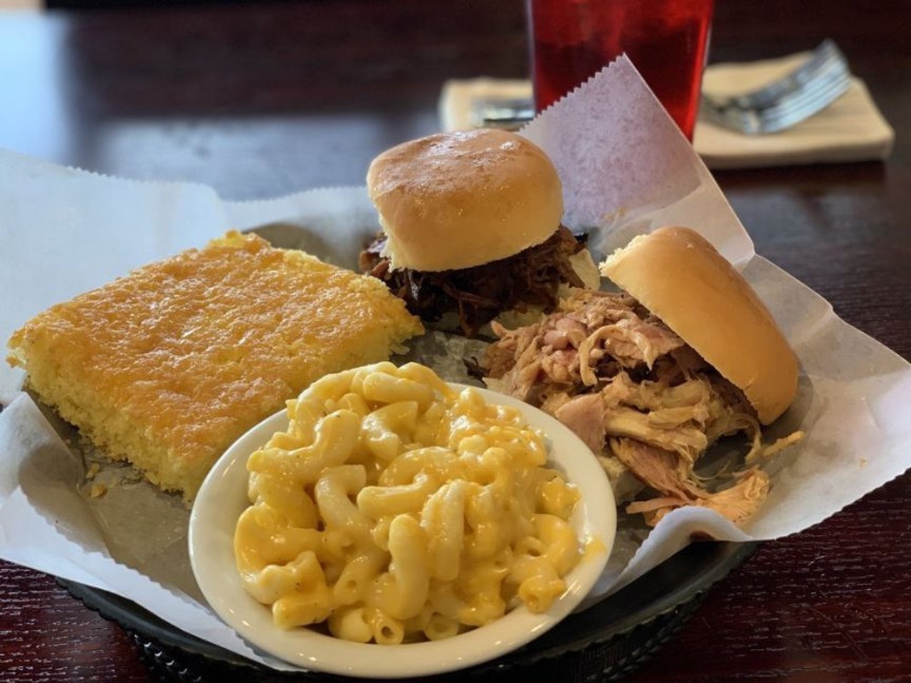 Momma&#146;s Mustard, Pickles & BBQ 
102 Bauer Ave. & 119 S Hurstbourne Parkway  
Momma&#146;s Mustard, Pickles & BBQ has an extensive menu with lots of meat options, like pulled pork, meatloaf, smoked sausage and more. Photo via  Momma&#146;s Mustard, Pickles & BBQ 