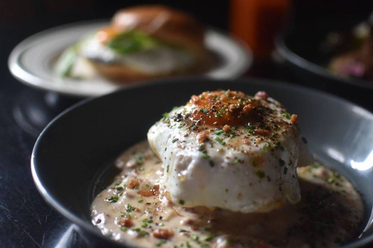 Gralehaus
1001 Baxter Ave.
Gralehaus is the breakfast component of Holy Grale. The church themed bar and breakfast spot has a uniquely beautiful layout, and a hell of a menu. 
Featured in the photo is Biscuits and Gravy &#150; Scratch biscuit, country sausage, sage, maple syrup, and a fried egg.
