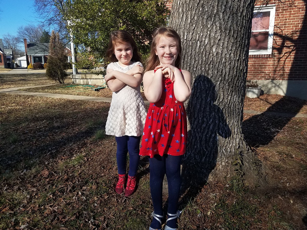 Little supporters in their red, white and blue