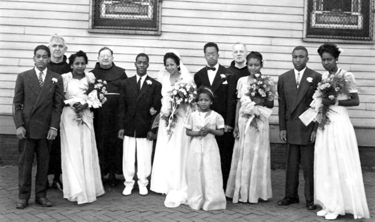 '50s wedding at St Peter Claver Catholic Church, 524 Lampton St. University of Louisville Photographic Archives</h3