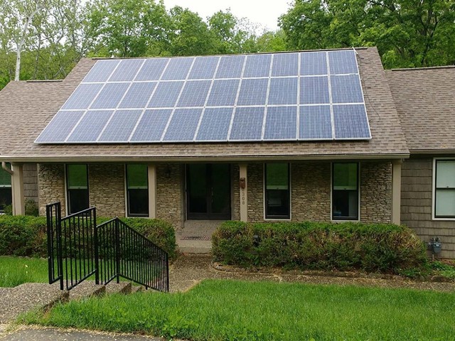 One of many homes that has installed solar panels in Louisville.