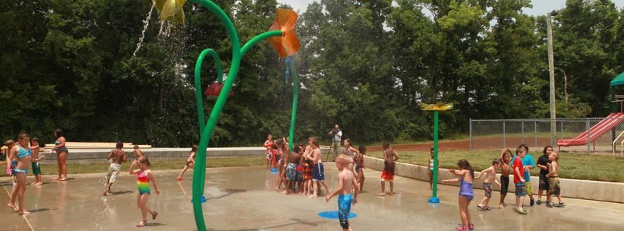 Skyview Park
2700 Watterson Trail 
This Jefferstown splashground has 26 water features, plus they recycle water for the sports fields.