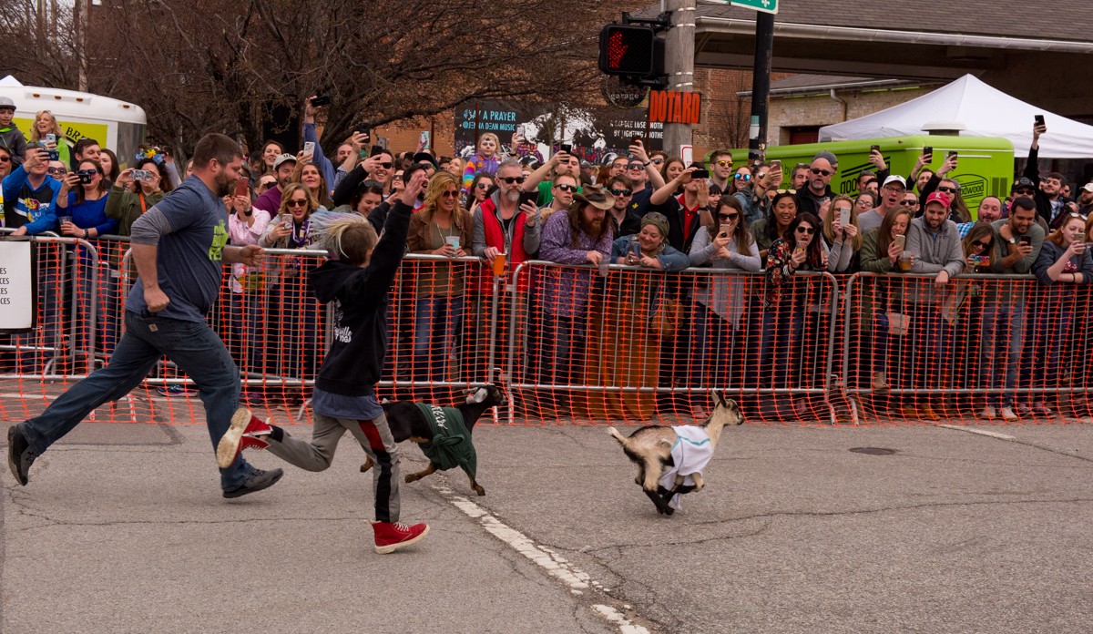 Lil Smokey crosses the finish line.