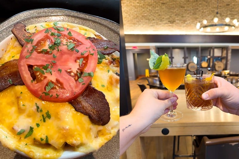 Bourbon cocktails and the Kentucky Hot Brown Casserole from The Rackhouse Tavern