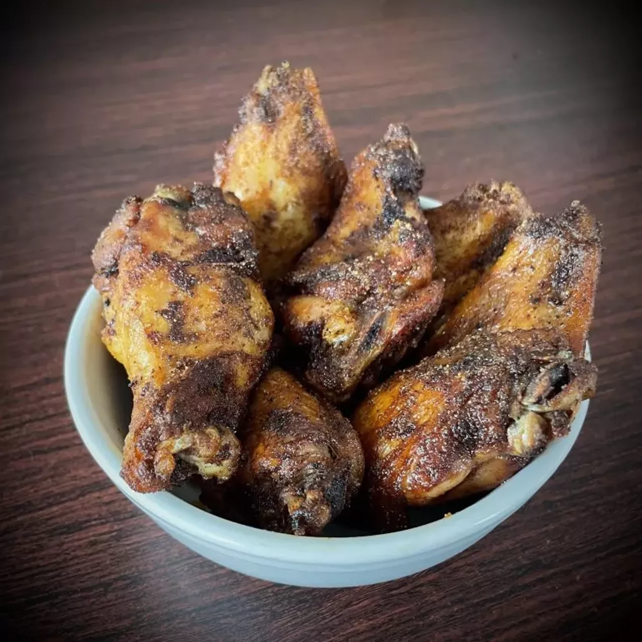 Momma’s Mustard, Pickles, & BBQ
7 of Momma’s Best Wings Ever
The one-and-only, jumbo, dry rubbed, hickory smoked, and flash fried (in peanut oil).